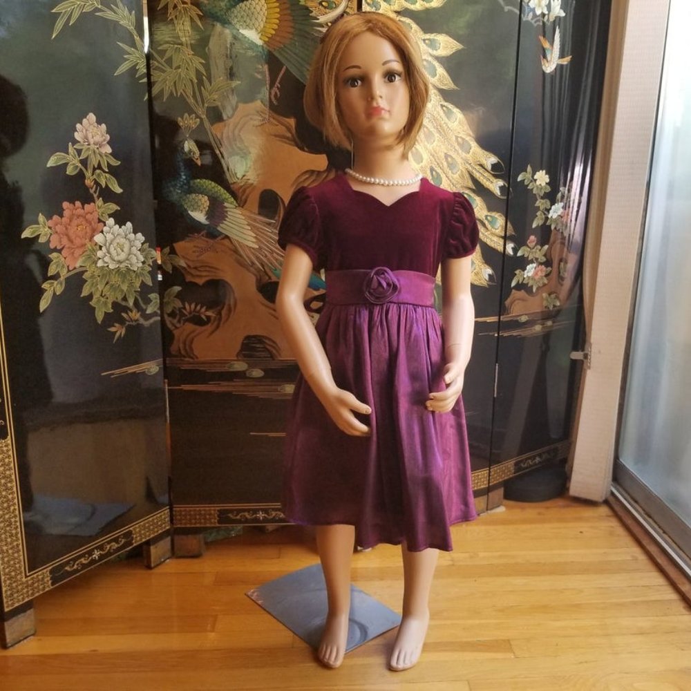 Brooke Lindsey Size 5 Purple Velour Formal Dress